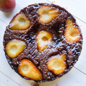 Cake with sliced pears