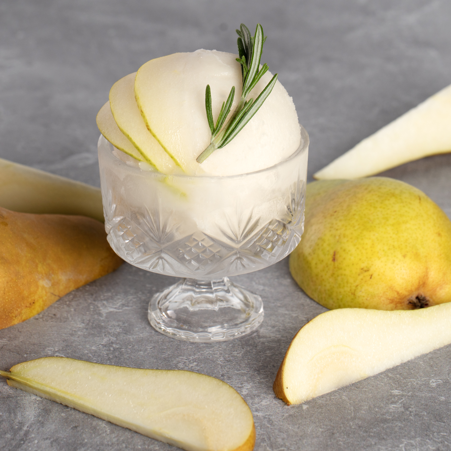 Pear and Rosemary Flavor Compound Sorbet